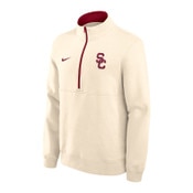 USC Trojans Men's Nike Cream SC Interlock Club Fleece 1/2 Zip Top